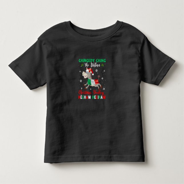 Dominick The Christmas Donkey-Italian Donkey Toddler T-Shirt (Front)