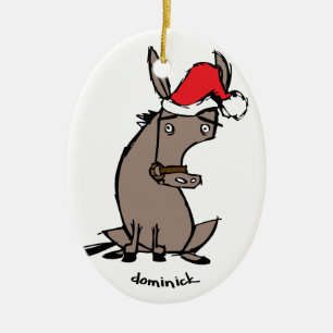 Dominick the Donkey Ceramic Tree Decoration