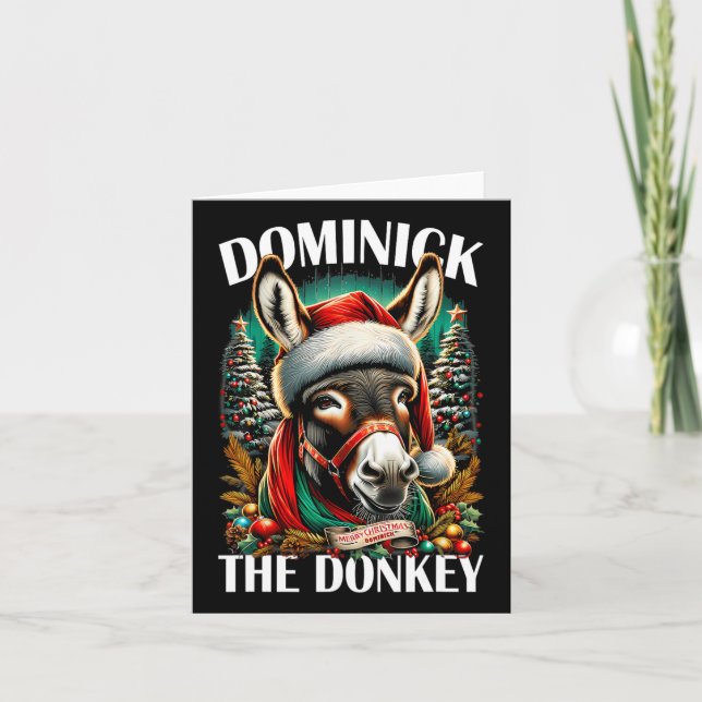 Dominick The Donkey Funny Christmas Italian Christ Card (Front)