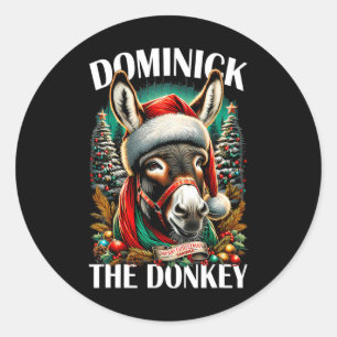 Dominick The Donkey Funny Christmas Italian Christ Classic Round Sticker