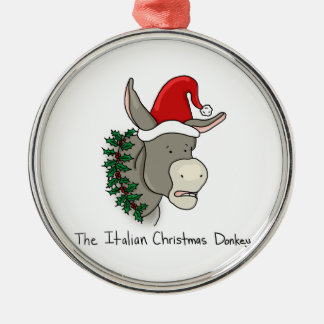 Dominick the Italian Christmas Donkey Metal Ornament