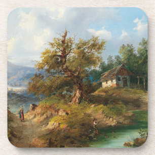 Dominik Schufried A Mountainous Landscape with... Coaster