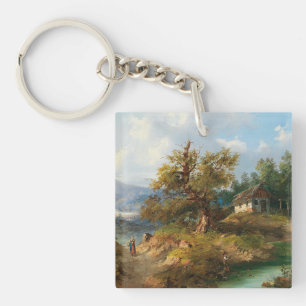 Dominik Schufried A Mountainous Landscape with... Key Ring