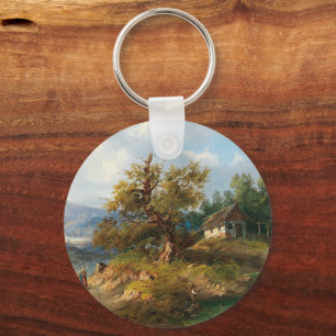 Dominik Schufried A Mountainous Landscape with... Key Ring