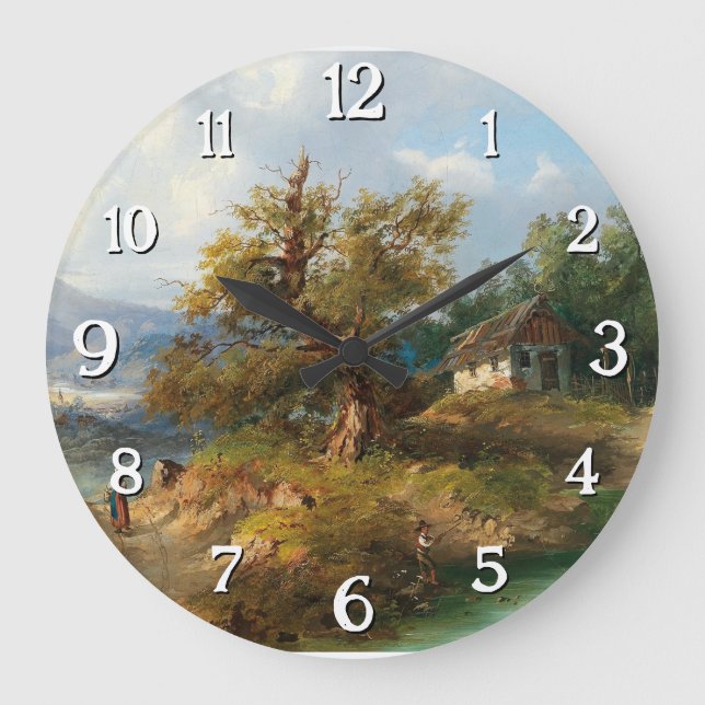 Dominik Schufried A Mountainous Landscape with...  Large Clock (Front)