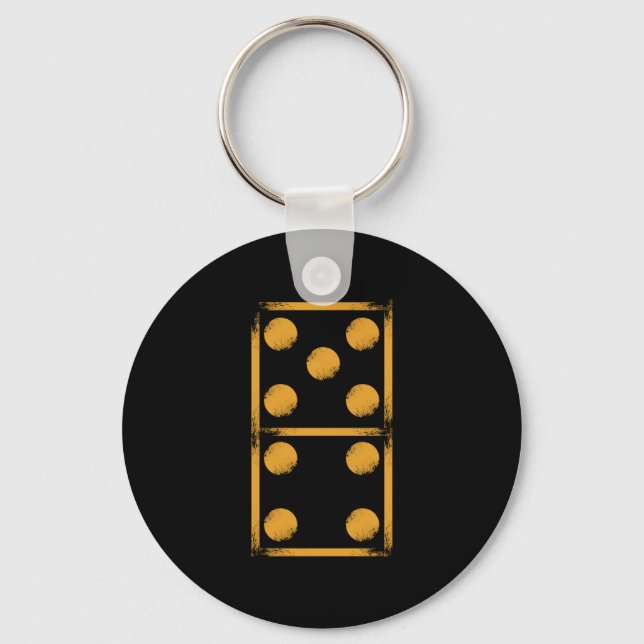 Domino 9 Dominoes Tiles Puzzler Game Gift Key Ring (Front)