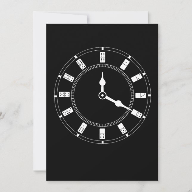 Domino Clock Dominoes Tiles Puzzler Game Gift Invitation (Front)