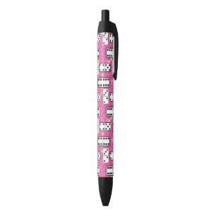 Domino Pieces Dominoes Board Game Pink Glitter Black Ink Pen