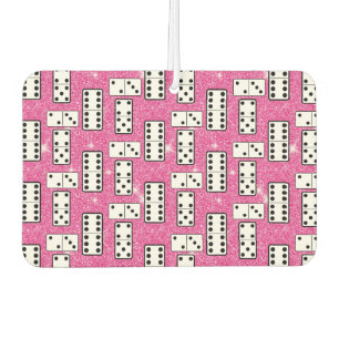 Domino Pieces Dominoes Board Game Pink Glitter Car Air Freshener