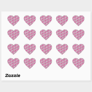 Domino Pieces Dominoes Board Game Pink Glitter Heart Sticker