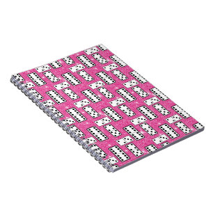 Domino Pieces Dominoes Board Game Pink Glitter Notebook