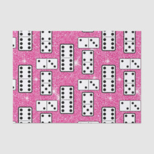 Domino Pieces Dominoes Board Game Pink Glitter Tissue Paper