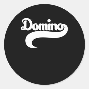 Domino Player Dominoes Tiles Puzzler Game Gift Classic Round Sticker
