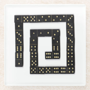 Domino Spiral Glass Coaster