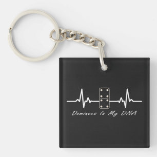 Dominoes Is My DNA Board Games Domino Player Key Ring
