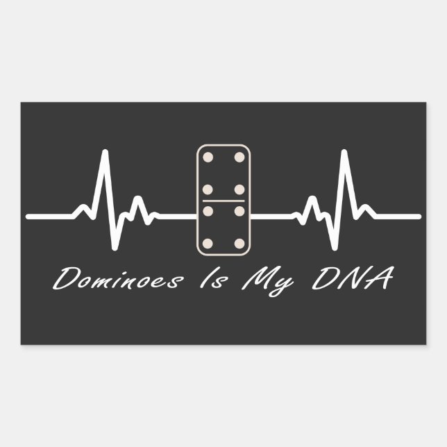 Dominoes Is My DNA Board Games Domino Player Rectangular Sticker (Front)