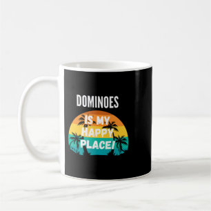 Dominoes Is My Happy Place Vintage Retro Sunset De Coffee Mug