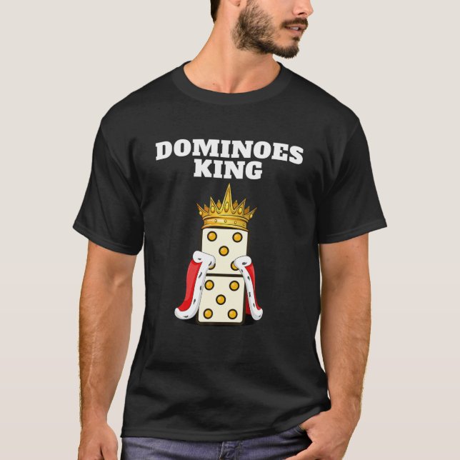 Dominoes King | Mens Dominoes Player | Boys Domino T-Shirt (Front)