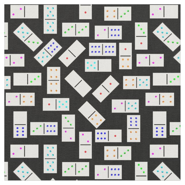 Dominoes pattern on any colour background fabric (Close Up)