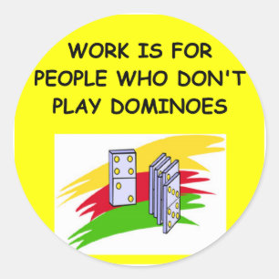 DOMINOES player Classic Round Sticker