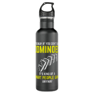 Dominoes Player Smart People Sport Funny Table Gam 710 Ml Water Bottle