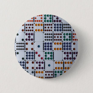 Dominos Numbers Game 6 Cm Round Badge