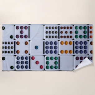 Dominos Numbers Game Beach Towel
