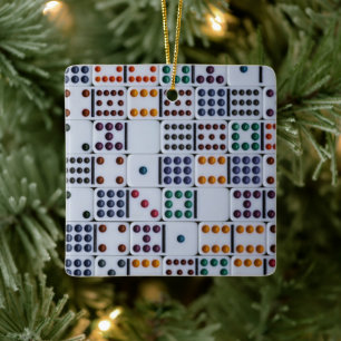 Dominos Numbers Game Ceramic Ornament