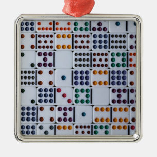 Dominos Numbers Game Metal Ornament