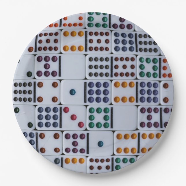 Dominos Numbers Game Paper Plate (Front)