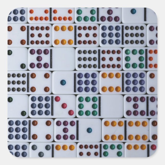 Dominos Numbers Game Square Sticker (Front)
