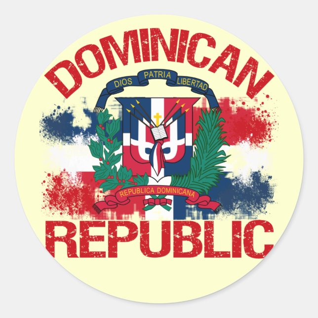 Domonican Republic Classic Round Sticker (Front)