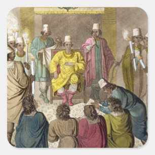 Don Alvaro, King of the Congolese on his Throne, p Square Sticker