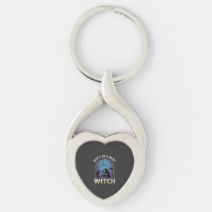 Don Be Basic Witch Halloween Cauldron Black Cats Key Ring