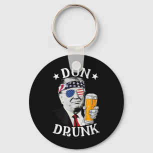 Don Drunk President Donald Trump Drinking Beer 4th Key Ring