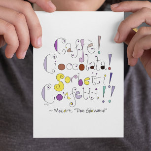 Don Giovanni Mozart Opera Italian Foodie Quote Postcard