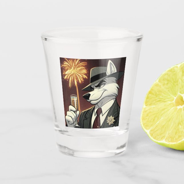 Don Lupo Canino "New Year" Shot Glass (Front)