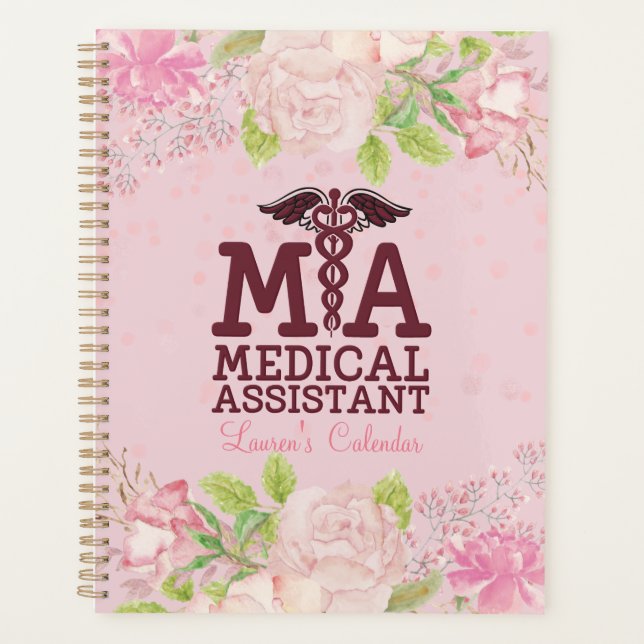 DON Nurse Pink Personalised Floral Journal Planner (Front)
