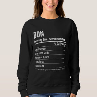 Don  Nutritional Facts Serving Size Calories Sweatshirt