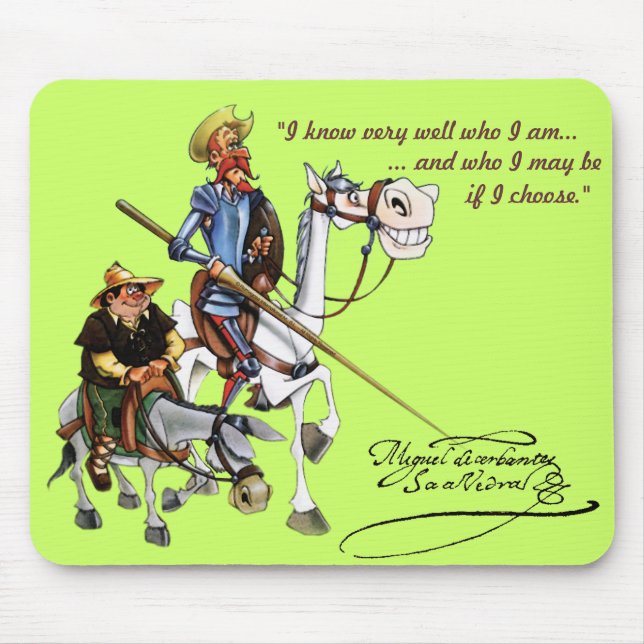 DON QUIJOTE, SANCHO, ROCINANTE y RUCIO - Cervantes Mouse Pad (Front)