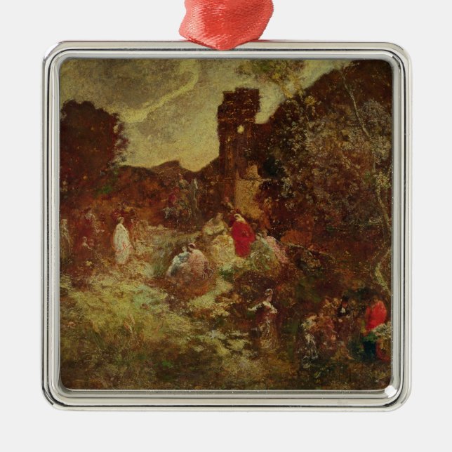 Don Quixote and Sancho Panza, c.1865 Metal Tree Decoration (Front)