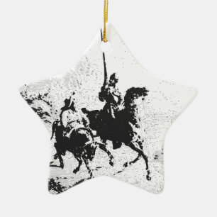 Don Quixote and Sancho Panza Ceramic Ornament