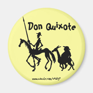 Don Quixote and Sancho Panza graphic art magnet