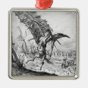 Don Quixote and the Windmills Metal Tree Decoration