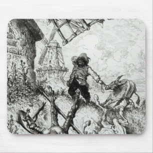 Don Quixote and the Windmills Mouse Pad