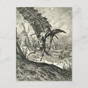 Don Quixote and the Windmills Postcard