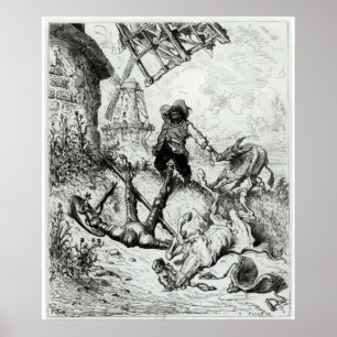 Don Quixote and the Windmills Poster
