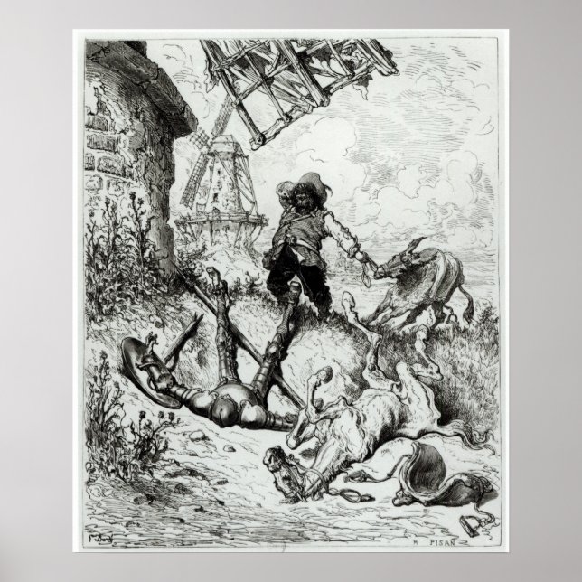 Don Quixote and the Windmills Poster (Front)