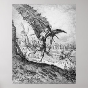 Don Quixote and the Windmills Poster
