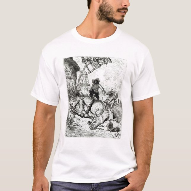 Don Quixote and the Windmills T-Shirt (Front)